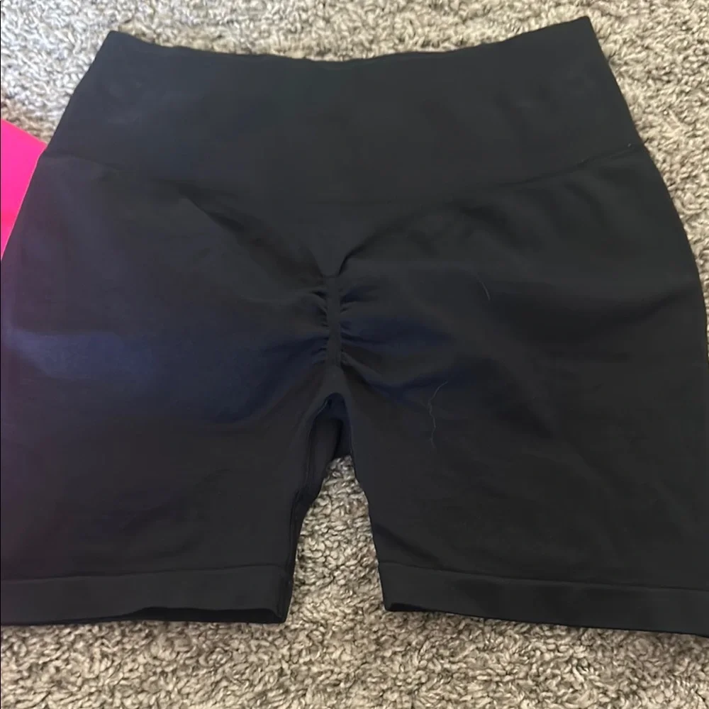Black and Pink Skull Logo Shorts - Picture 3 of 5